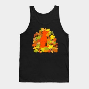 cute red fox into fall leaves Tank Top